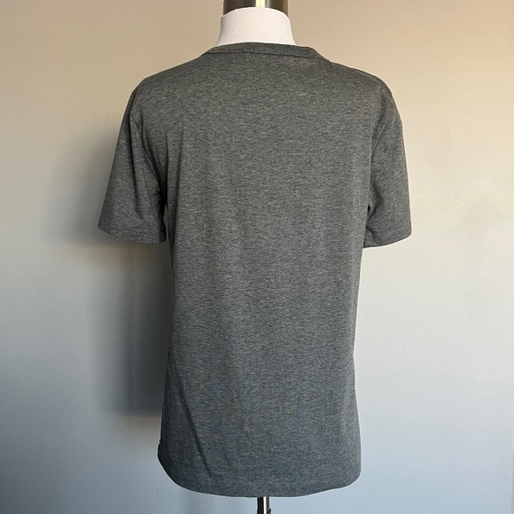 T by Alexander Wang Grey Supima Cotton Relaxed Fit T-Shirt Leather Pocket Tee - Picture 6 of 11